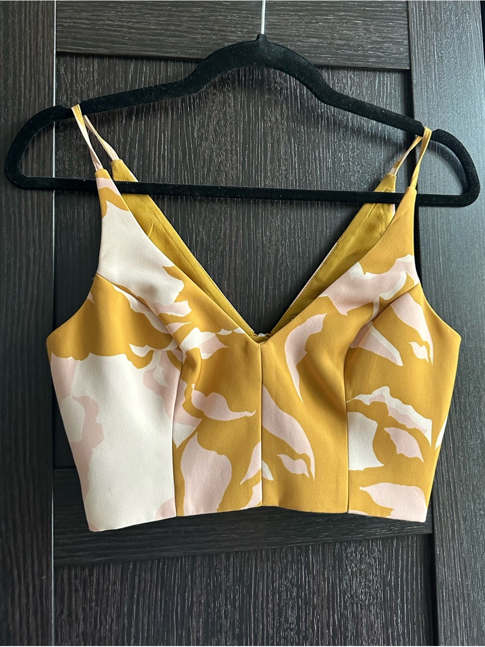 Mustard & Blush Cropped Bustier Top